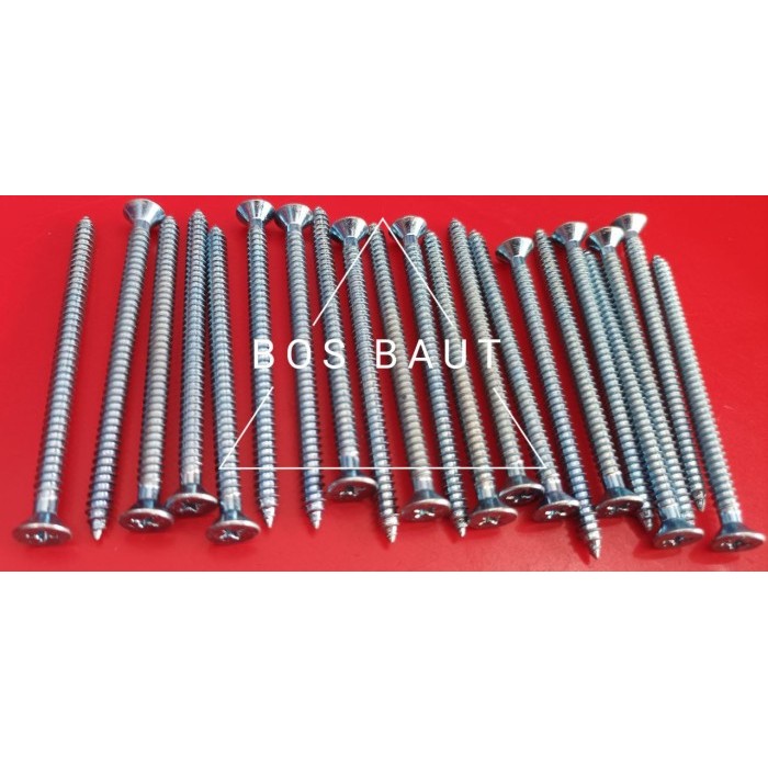 Skrup Tapping JF Ukuran #10 x 3 PUTIH