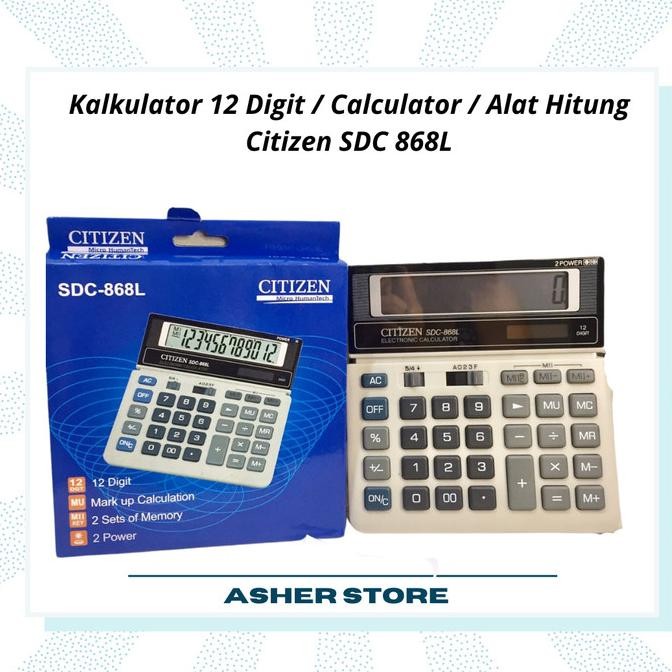 

we-53 Kalkulator 12 Digit / Calculator / Alat Hitung Citizen SDC 868L Premium