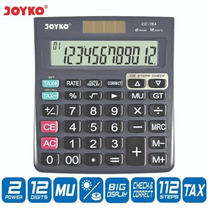 

Hot Sale Calculator JOYKO CC 15A 12 Digit CHECK & CORRECT Kalkulator CC15A Original