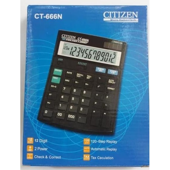 

QV21 Kalkulator Citizen Ct 666 12 digit besar Sale