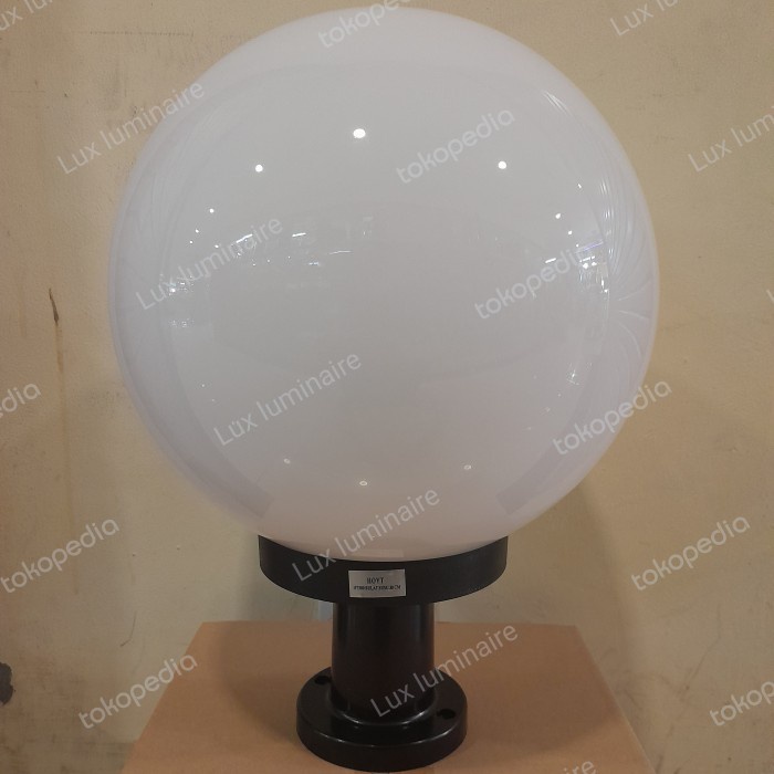 kap lampu taman pilar bulat susu diameter 30cm Murah
