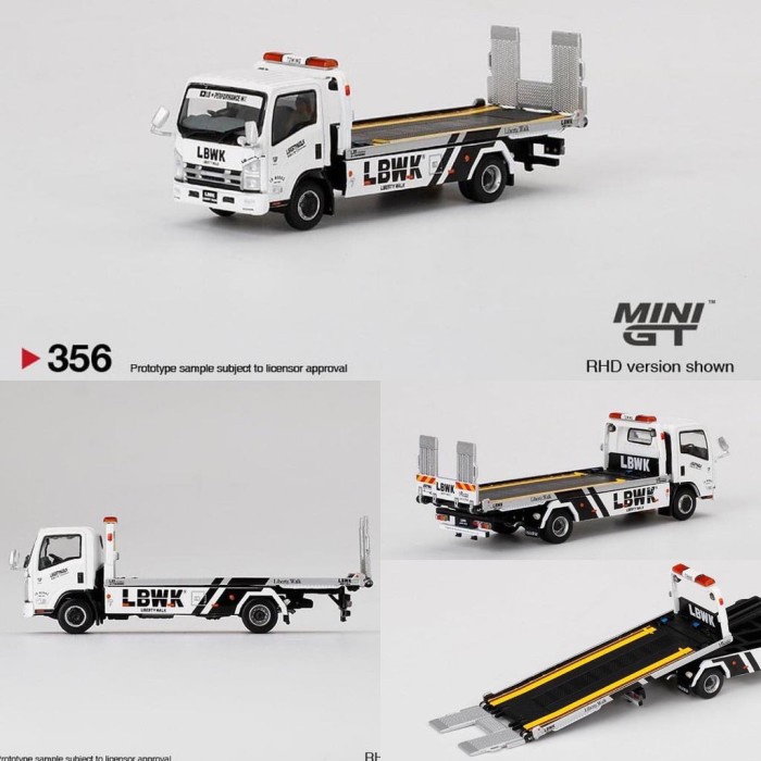 PROMO MINIGT 356 ISUZU N-SERIES VEHICLE TRANSPORTER LBWK WHITE MGT DIECAST TERMURAH