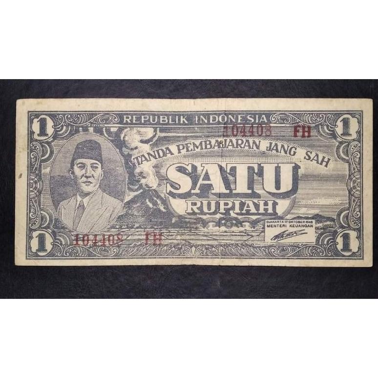 UDI511 UANG KUNO 1 RUPIAH ORI SOEKARNO TAHUN 1945 **