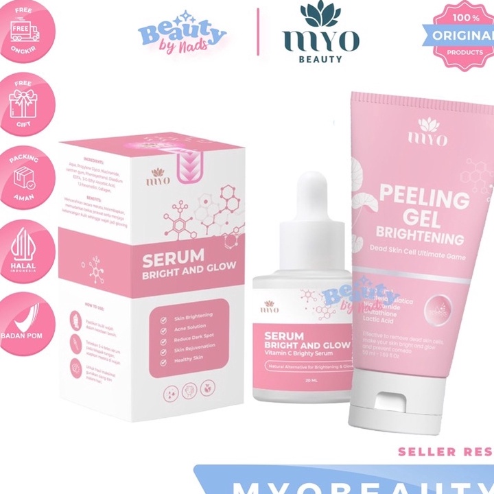 Ready [READY] SERUM PEELING GEL BRIGHT & GLOW AHA LOTION BY MAYRA SERUM VITAMIN C BY MAYRA MYOBEAUTY