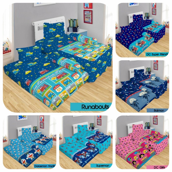 sprei sorong lady rose 2in1 single 120x200 motif karakter anak 2 in 1