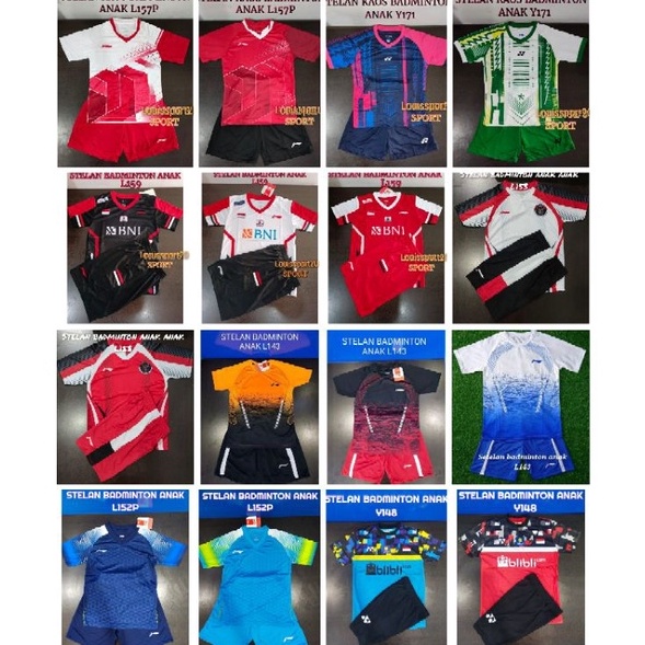 ➙Harga Promo➧ BAJU BADMINTON ANAK ANAK/ SETELAN ANAK JERSEY BULUTANGKIS LINING S71