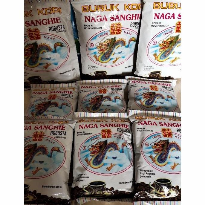 

Bubuk Kopi / Kopi Bubuk Naga Sanghie Robusta Halus Sidikalang 500 gram