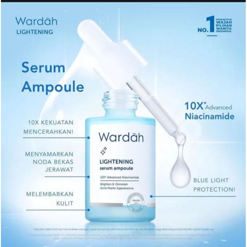 SERUM WARDAH  / Wardah Lightening Serum Ampoule - Serum 10x Advanced Niacinamide - Menyamarkan Bekas