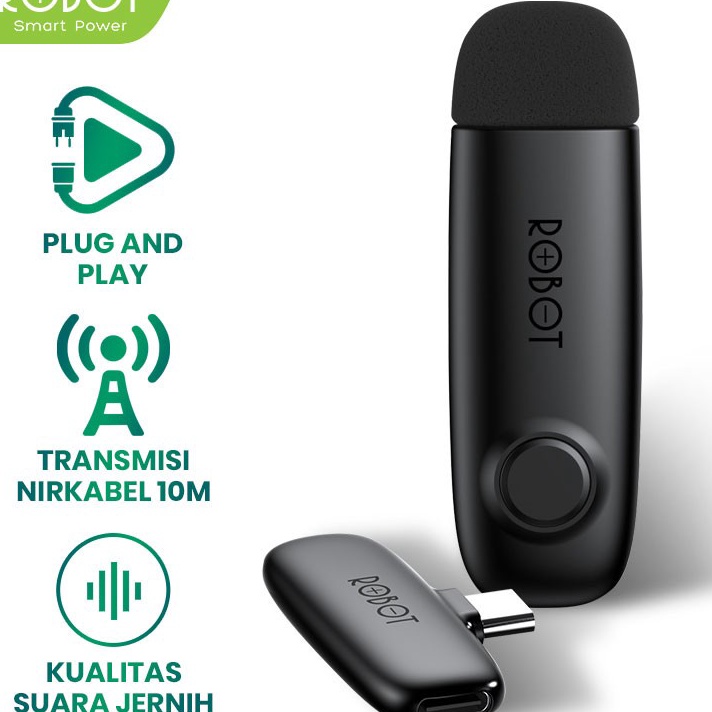 Ready Stock,, MICROPHONE BLUETOOTH ROBOT RS20 Connector Wireless Microphone - ORIGINAL.