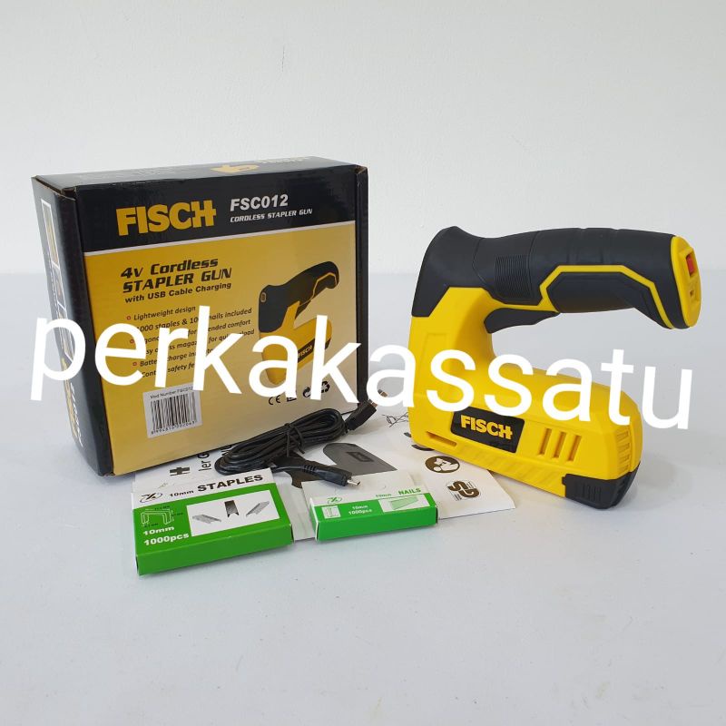 

CORDLESS AIR NAILER STAPLER FISCH FSC012 GUN TEMBAK PAKU STAPLES