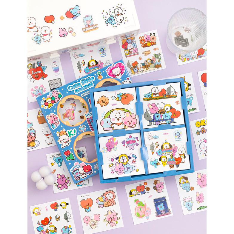 

Diskon 100 Lembar Sticker Box Bts Bt21 Tinytan Korea Waterproof Stiker Jungkook Jimin Ftp