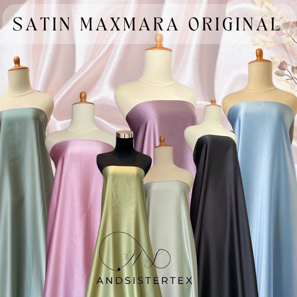 vxux -85 Bahan Kain Satin Maxmara Premium Warna Rosegold Taro Pink 14