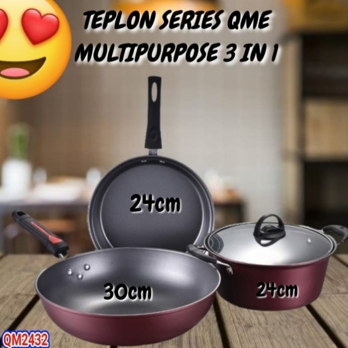 Peralatan Masak Panci Teflon 1 Set Anti Lengket