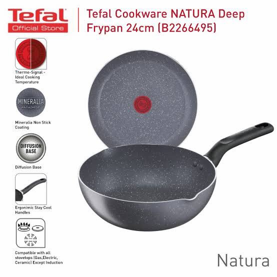 ✅KLH✅ Tefal Teflon Natura Deep Frypan 28Cm Anti Lengket Non Stick DISKON