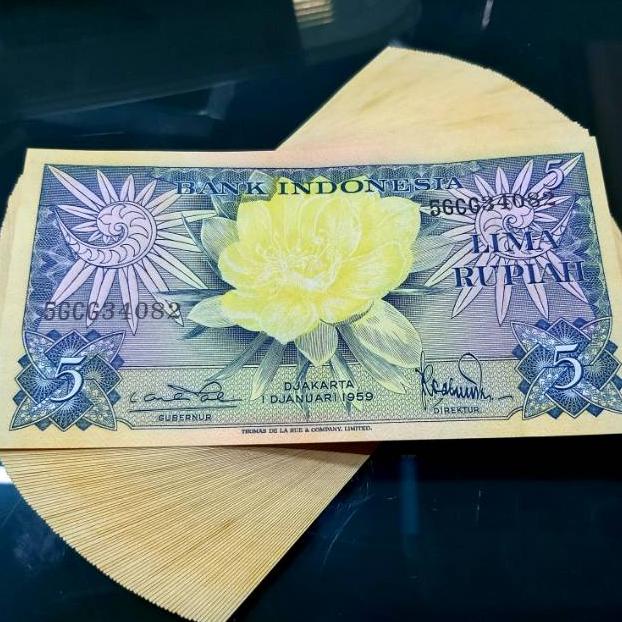 Murah 5 Rupiah Bunga 1959 Uang Kuno Uang Mahar Kkt