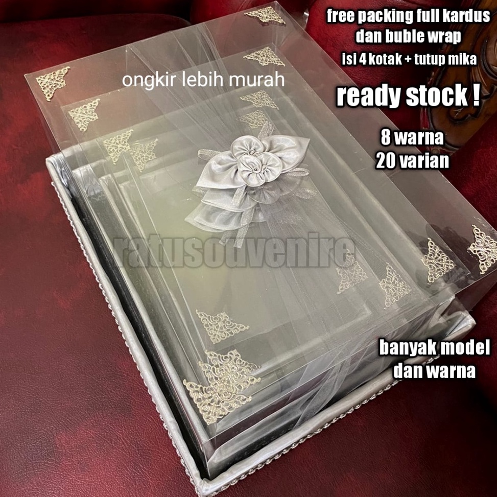Berkualitasv2V6h Kotak Seserahan Pernikahan Set Lengkap isi 4 Box Hantaran Parcel Mika Unik Kekinian