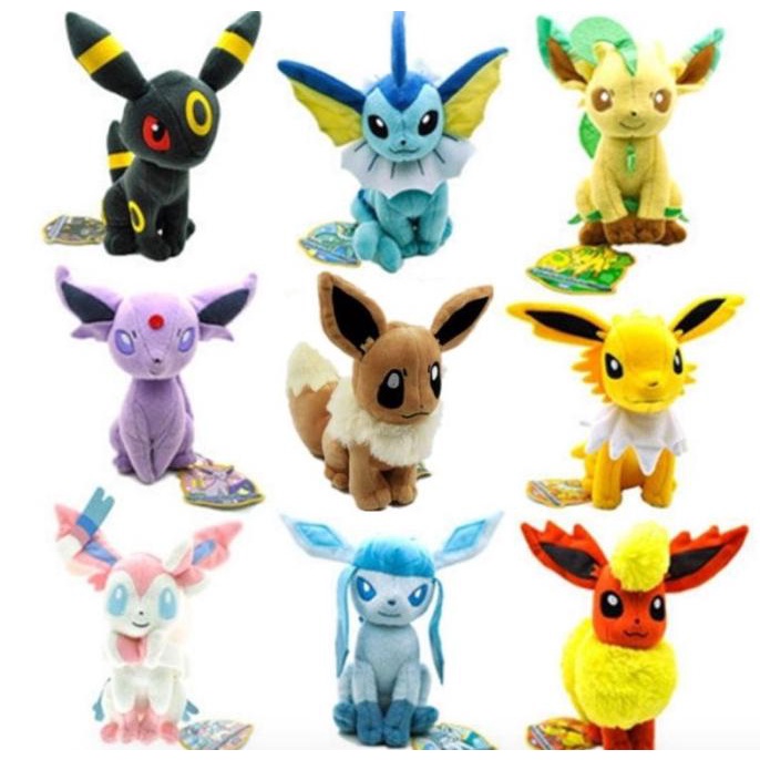 28cm Boneka Pokemon Eevee Boneka Sylveon Espeon Leafeon Glacion
