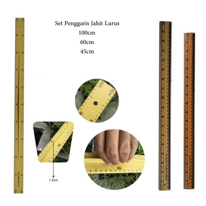 

+%+%+%] Penggaris Jahit Set Lurus 45 60 100 cm
