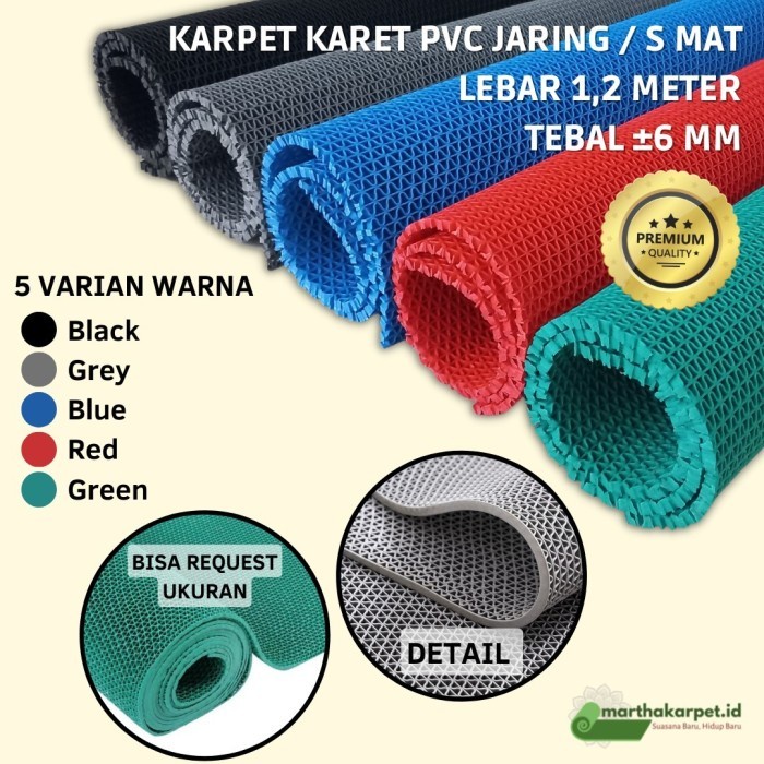 Keset Karpet PVC Anti Slip Meteran - Jaring