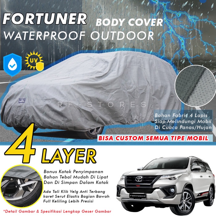 Para- Outdoor Body Cover Mobil Fortuner Sarung Mobil Fortuner Waterproof Air