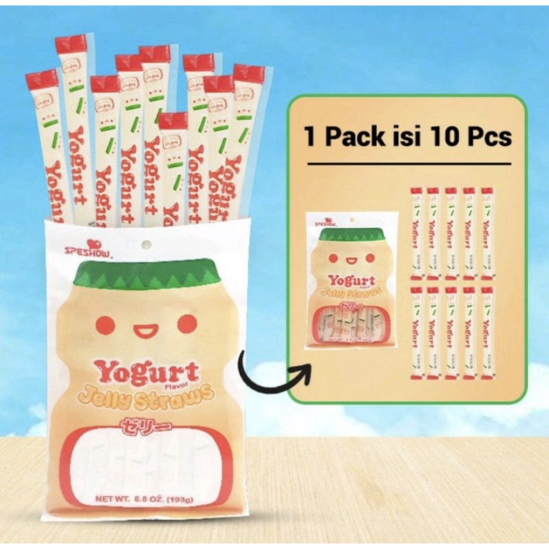 

[10 Pcs] Speshow Yogurt Jelly Straws Yoghurt Korea/ Permen Jeli Anak