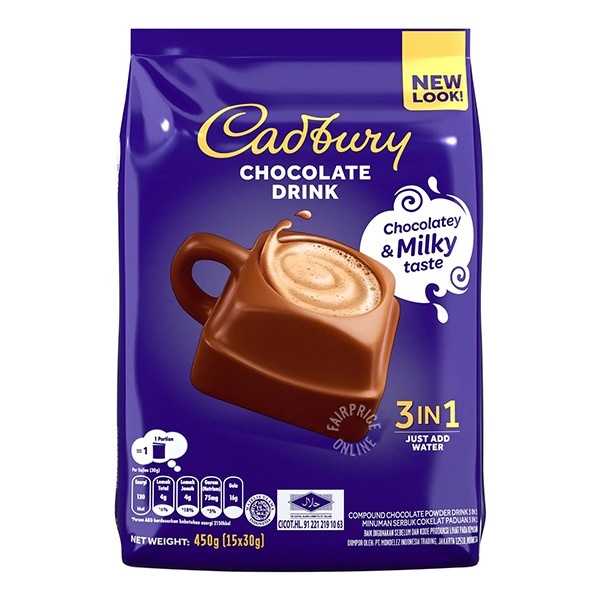 

Cadbury Hot Chocolate Drink 450G ( 15 Sachet X 30G ) Numan Cokelat
