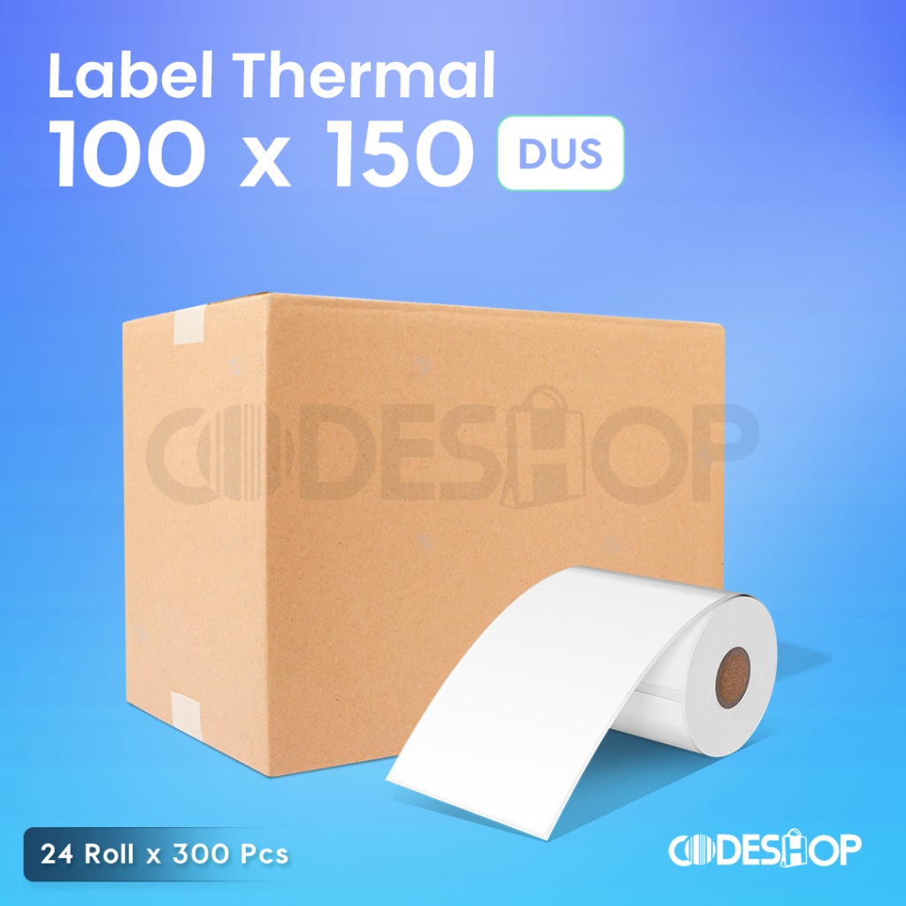 

1 Dus 24 Roll Label Barcode 100 x 150 Direct Thermal 100x150mm 300 Pcs