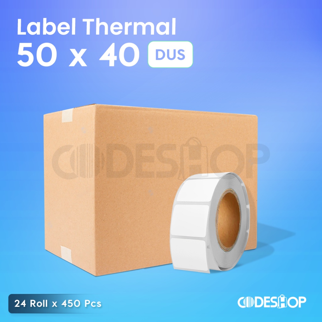 

1 Dus 24 Roll Label Harga Timbangan Digital 50x40mm Barcode Thermal 50 x 40 50x40 450 PCS