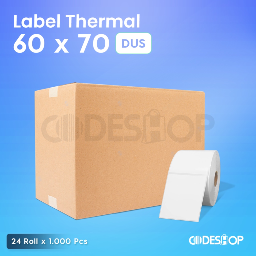 

1 Dus 24 Roll Label Barcode 60 x 70 Direct Thermal 60x70mm 1000 Pcs
