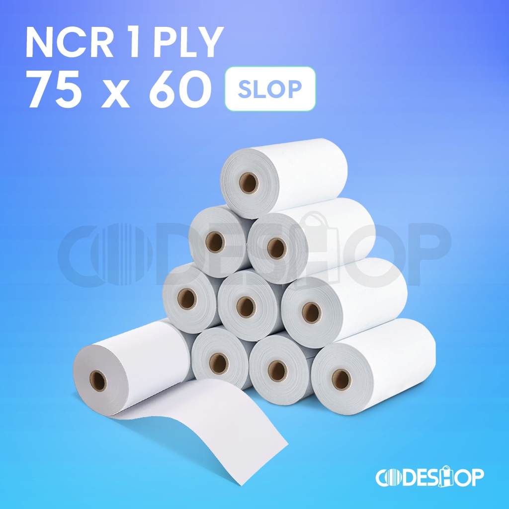 

(1 SLOP) KERTAS STRUK KASIR HVS NCR 75 x 60 mm - 1PLY - HVS NCR 1 PLY