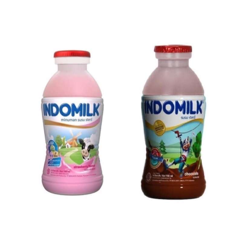 

tokogencil Susu UHT Indomilk Botol Cokelat & Strawberry 1 Dus Karton isi 24 Botol @190ml