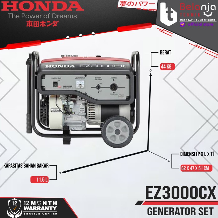 Mesin Genset Honda EZ 3000 CX 2000 Watt Generator Set EZ3000CX keren