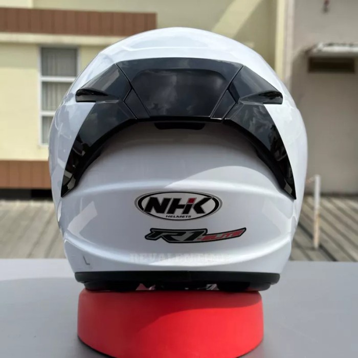 Nhk R1 Elite White Solid Helm Half Face R1 Elit Polos Putih Glossy