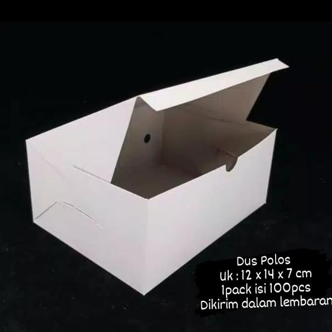 (100pcs) Dus Polos 12 x 14 / Box Kotak Kue Snack Roti Kardus 12x14