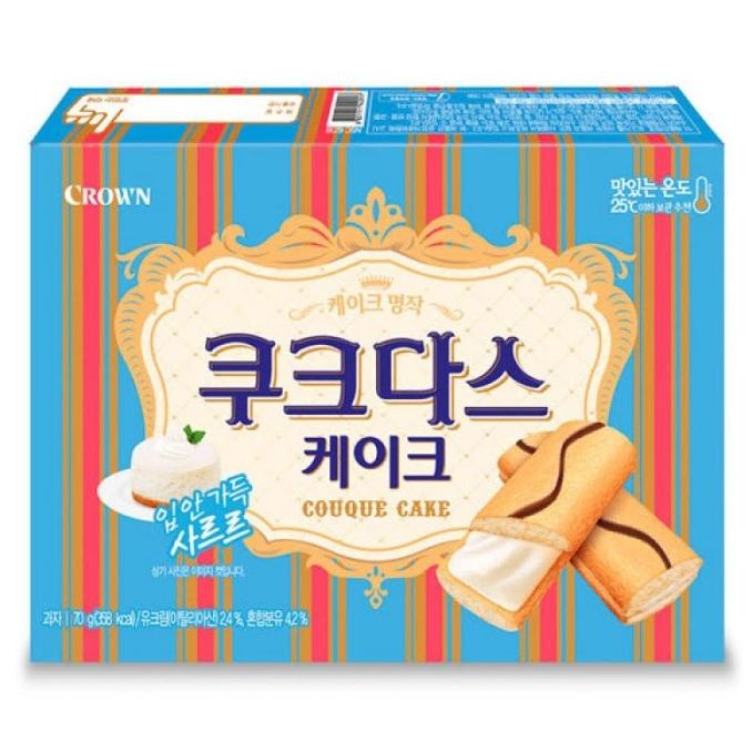 

[77gr] Crown Couque Dasse Cake - Kue Krim Vanilla Snack Korea