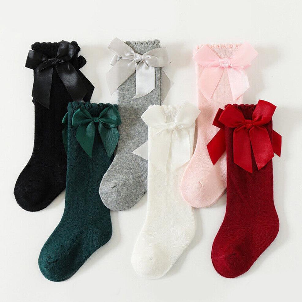 Promo Indomini Kaos Kaki Bayi Panjang Pita Selutut / Kaus Kaki Anak Perempuan Panjang Motif Polos An