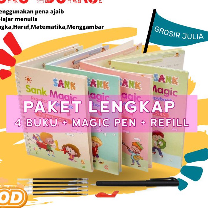 

[» T♪15Y) Sank Magic Practice Book Isi 4 Buku+Pulpen+Refill/Buku Ajaib Bisa Ngapus Sendiri- terviral..!