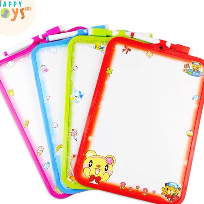 

(X✔F♪ K> HAPPYTOYS.888 #A48 PAPAN TULIS MINI 19x26cm / COLORFUL WHITE BOARD / WHITE BOARD WIPE AND CLEAN FREE SPIDOL PENGHAPUS - viral..!