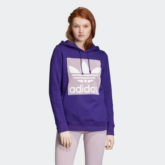 Adidas original trefoil hoodie purple white women