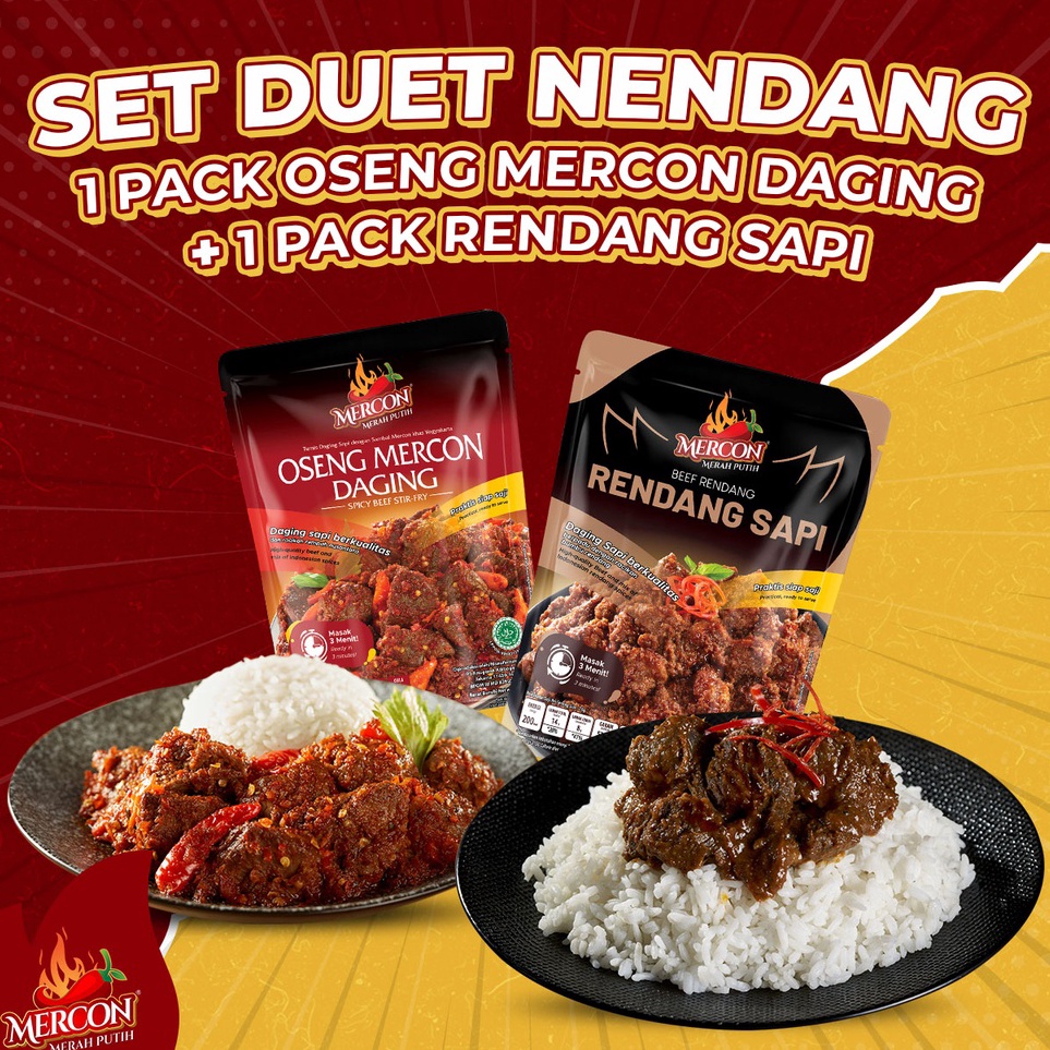 

Dijual Mercon Merah Putih - Set Duet Nendang II Oseng Mercon Daging + Rendang Sapi