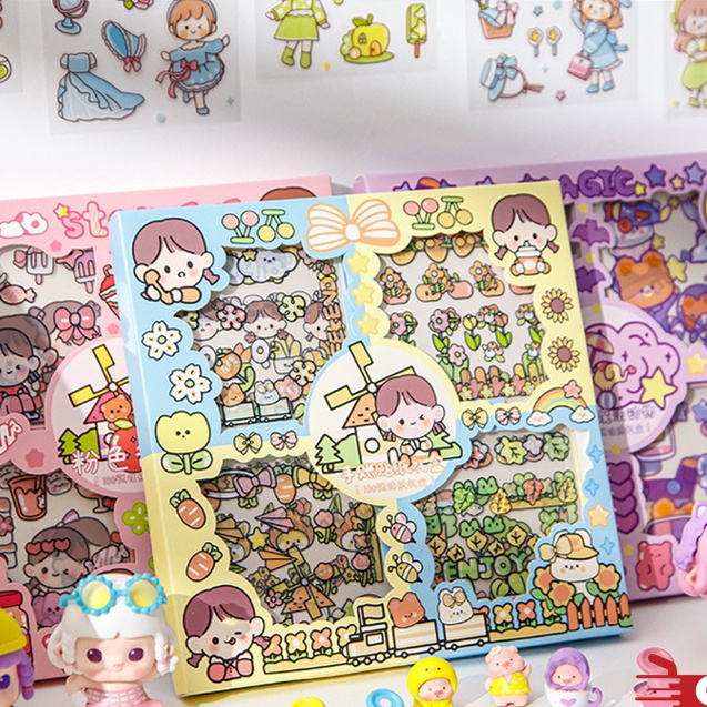 

[R-P☼☀8] OSM JKT 5576 Stiker Set 100 lembar / Sticker Box Stiker Set Aesthetic Dekor Buku / Sticker Motif Kartun Korea Lucu Anti Air/ amanaah..!