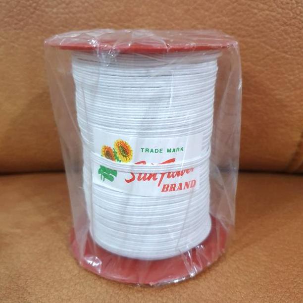 Terlaris Karet Elastis Putih 4 Mm / Karet Elastis Baby 4 Mm (60 Yard)