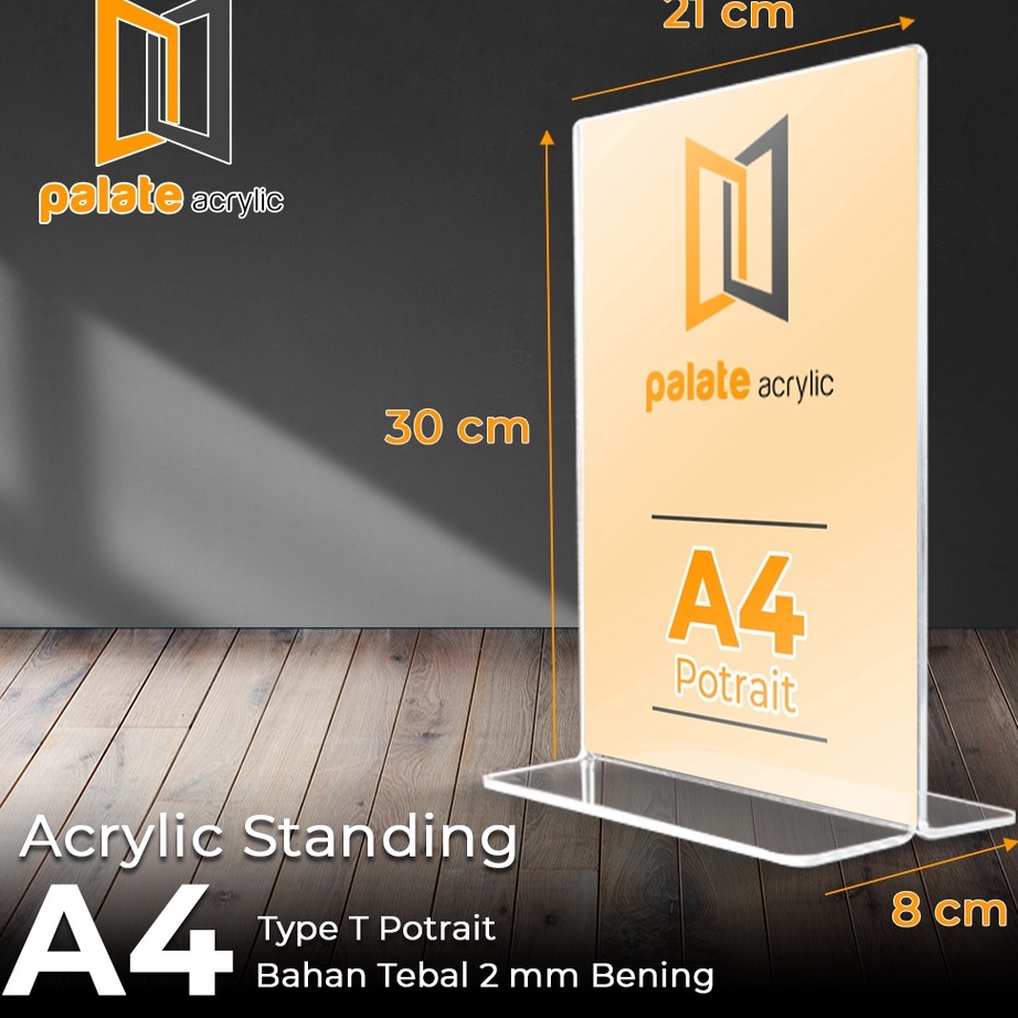 

[M1»/X◆> ACRYLIC TENT HOLDER / AKRILIK BROSUR A4 T PORTRAIT 2MM- amanahh.