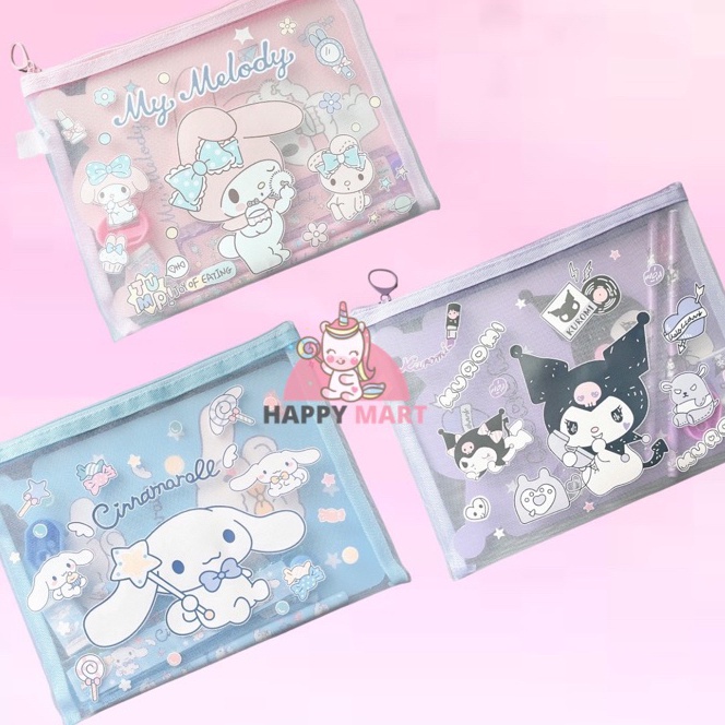 

[♡/QG㊛S> Kotak pensil jaring sanrio kuromi / melody / cinnamoroll / viral.!
