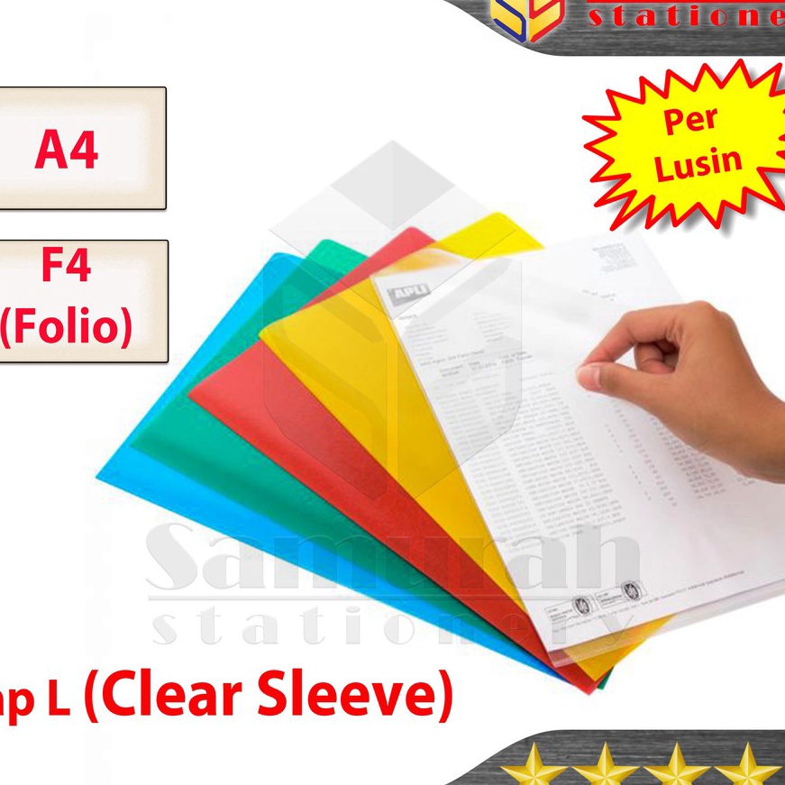 

[➲➤2.BU] Map L Plastik Bening Ukuran A4 - F4 / Clear Sleeves A4 Folio Warna Transparan / Clear Slevee supeer.keren..