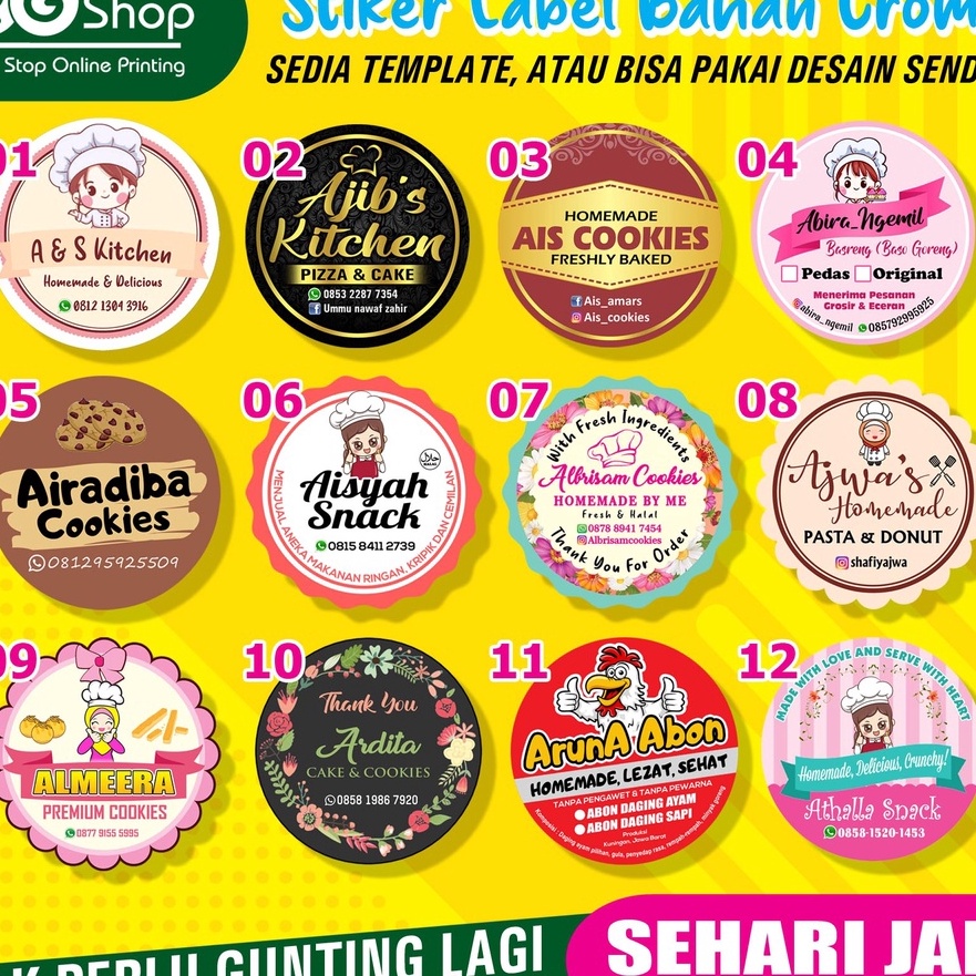 

(✯ F☑3P] STIKER LABEL KEMASAN MAKANAN KUE COOKIES TOPLES LEBARAN KUE LEBARAN- paling.lariis.