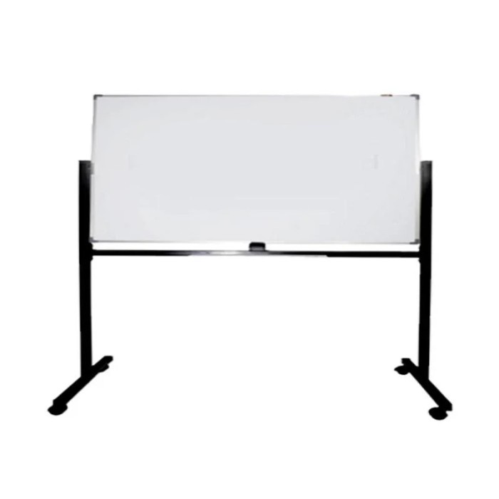 

PAPAN TULIS WHITEBOARD MAGNET 2 SISI 90 X 120 CM KAKI WITH STAND