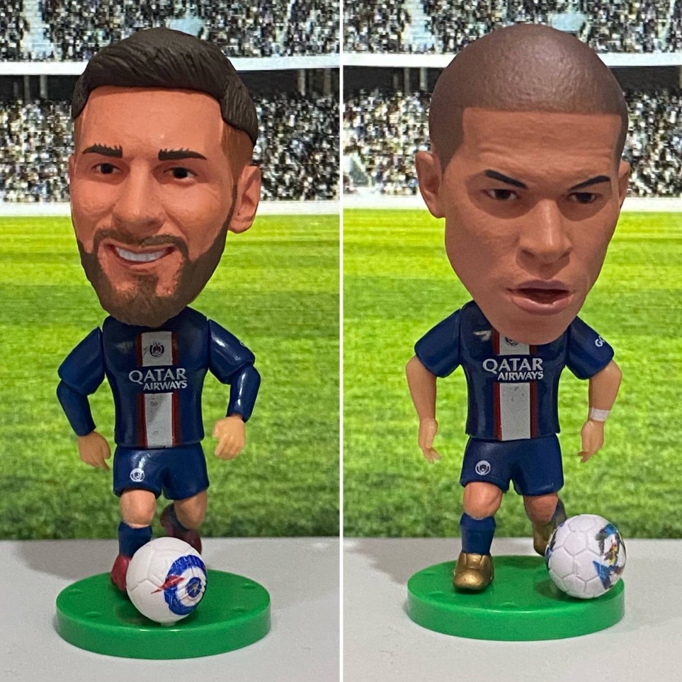 ➹EJk Figure miniatur Pemain Bola PSG Soccerwe Kodoto / Lionel Messi Sergio Ramos Kylian MBappe David