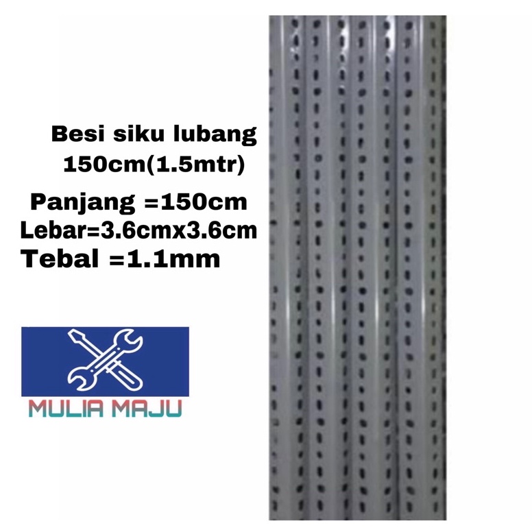 Wow banget5m0La besi siku lubang 150cm (1.5meter)