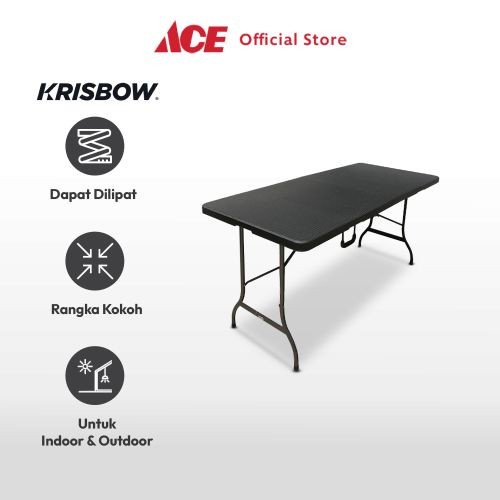 ACE - KRISBOW MEJA LIPAT ROTAN - HITAM
